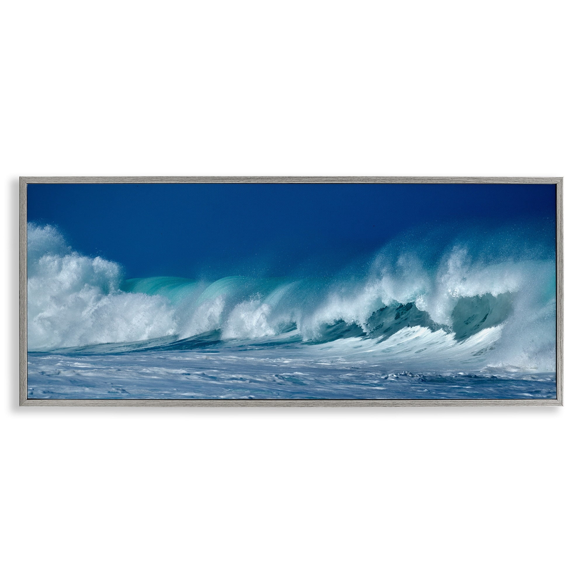 Stupell Industries Panoramic Tsunami Rough Ocean Waves Water Splashing, 30 x 13, Design by Dennis Frates