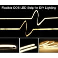 thumbnail image 3 of UL-Listed COB LED Strip Lights, 5m/16.4ft Flexible, Warm White 3000K 5500Lm CRI 80+, 528LEDs/M LED Tape Light , DC24V led Rope Lights for Stage, Home, Cabinet, Kitchen, DIY Lighting, 3 of 7