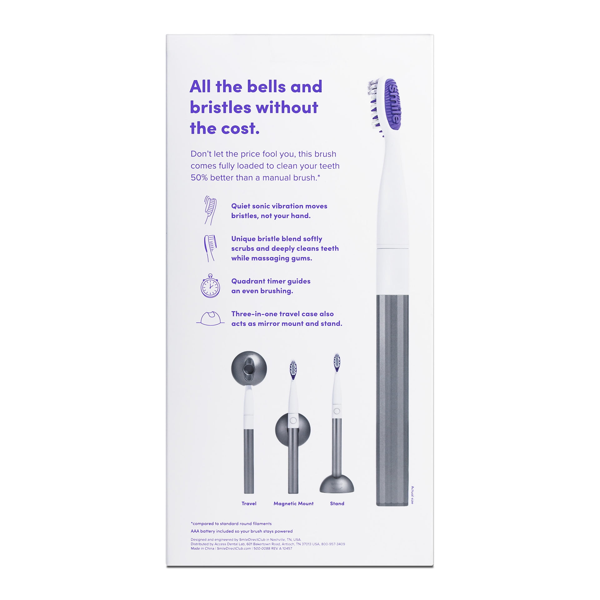 Smile Direct Club Electric Toothbrush, Graphite