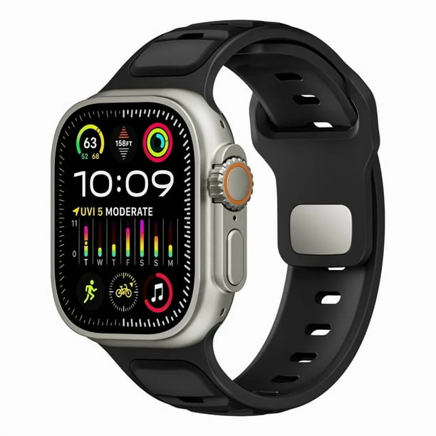 Correa de Silicona Transpirable para Apple Watch, Bicolor, Deportiva