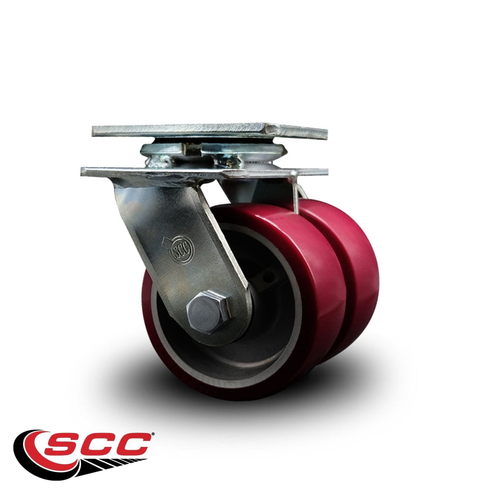 4 Inch Dual Poly on Aluminum Wheels Swivel Caster with Ball Bearing SCC