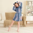 thumbnail image 3 of FORMRS Niños Bathrobe Unisex Hooded Robe Soft Plush Pajamas Sleepwear, Size 4-6T, Trees in The Night, 3 of 7
