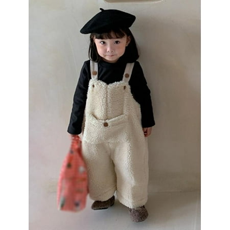 

Topumt Toddler Kids Baby Girls Fleece Suspender Pants Overalls Trousers Warm Romper Winter Clothes