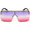 thumbnail image 3 of GFDYREE Lunettes Impeccables Surdimensionnées à Visière Carrée VINTAGE Rétro Style Aviateur, Violet Rose, Surdimensionnées, 3 of 4