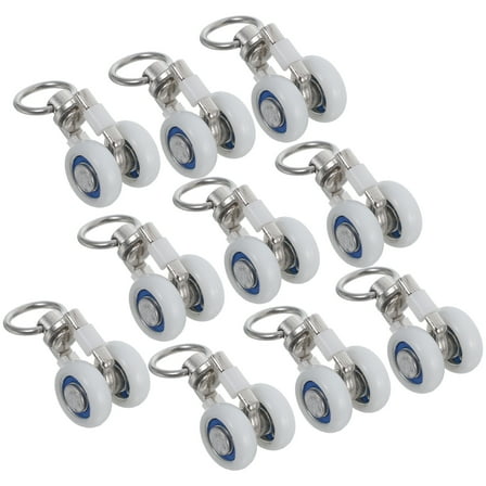 FOLOYORI Curtain Ceiling Track Rollers White Plastic 10Pcs with 360° Rotation for Silent Operation