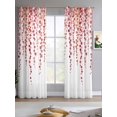 thumbnail image 2 of Red Polka Dots Sheer Curtains 63 Inch Length 2 Panels Set for Living Room/Bedroom, Vintage Abstract Art Watercolor Kitchen Curtains Grommet Semi-Sheer Curtains Drapes Window Treatments 42"x63"x2, 2 of 7