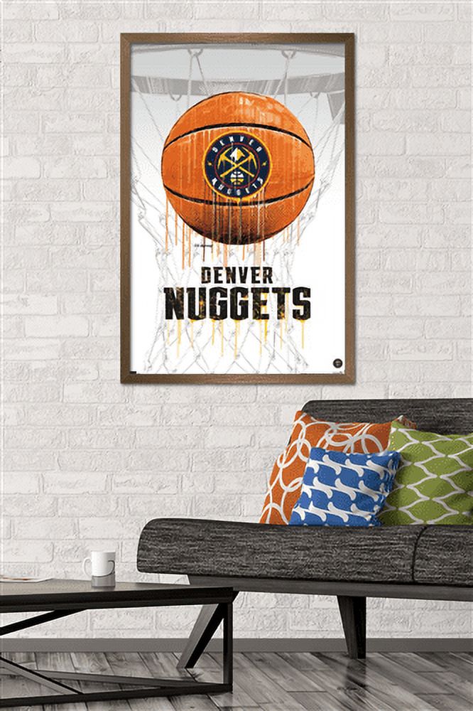 NBA Denver Nuggets - Drip Basketball 21 Wall Poster, 22.375" x 34", Framed