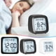 thumbnail image 1 of Despertador digital con pantalla de temperatura e humedad - Reloj silencioso de mesilla, LCD compacto para hogar y oficina, 3,2 x 1,9 x 3,1 pulgadas, 1 of 7