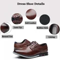 thumbnail image 2 of Men's Casual Dress Shoes Classic Leather Business Office Derby Shoes Comfortable Fashion Formal Oxford Sneakers, 2 of 7