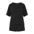 thumbnail image 5 of Joyspun Women's French Terry Short Sleeve Top and Shorts Set, 2-Piece, Sizes XS-3X, 5 of 6