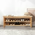 thumbnail image 4 of Vlush Shoe Bench Entryway with Storage Bench for Bedroom, Ottoman, 2 Tier, Shoe Rack Organizer for Door, Good Load Bearing, Ideal for Entryway Hallway Living Room and Corridor(Natural 47.2"), 4 of 6