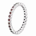 thumbnail image 3 of Solid 925 Sterling Silver Stackable Pink Tourmaline October Gemstone Ring Eternity Band Size 10, 3 of 6