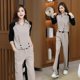 thumbnail image 1 of Traje deportivo informal de solapa para mujer, traje de dos piezas estilo occidental versátil que reduce la edad de otoño, 1 of 4