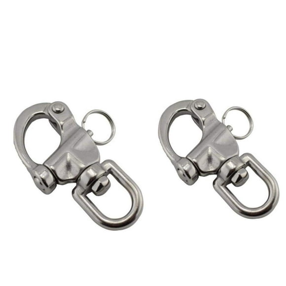 NRC&XRC Paire de Clips à Il Pivotants de 5 Pouces (128mm) Libération Rapide pour Gréement de Bâche Bateau à Voile Marine en Acier Inoxydable