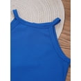 thumbnail image 4 of Jhaoyu Kids Girls Tank Tops Ribbed Vest Gymnastic Yoga Dance Crop Top Athletic Gym Camis Camisole Blue 100, 4 of 7
