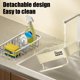 thumbnail image 4 of Estante de desagüe para el fregadero del baño de la cocina – Montado en la pared, acero inoxidable, organizador autodrenable, ganchos extraíbles, 26,5 cm, negro/gris/blanco, 4 of 6