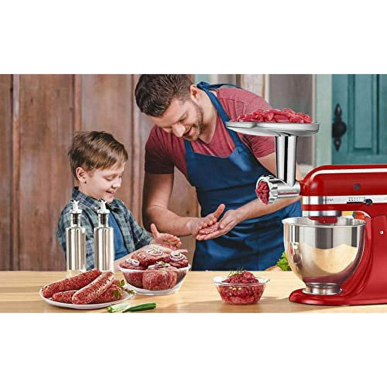 GVODE Silver Meat GrinderandSlicer Shredder Attachment for KitchenAid Stand  Mixer FXKTHP-9019 - The Home Depot