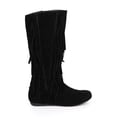 thumbnail image 2 of Liliana DA80 Women Knee High Calf Vertical Fringe Western Flat Riding Boot, 2 of 5