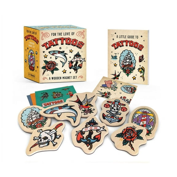 Rp Minis For the Love of Tattoos: A Wooden Magnet Set, (Paperback)