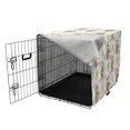 thumbnail image 3 of Sloth Dog Crate Cover, Tropical Image of Cacti and Sloths Drinking Coffee Eating Doughnut Pattern, Easy to Use Pet Kennel Cover for Dogs, 35" x 23" x 27", White and Multicolor, by Ambesonne, 3 of 6