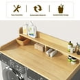 thumbnail image 6 of Jnismy Washer Dryer Countertop, 54"W X 27.5"D Wooden Washer and Dryer Countertop,Non-slip Laundry Machine Topper Cover with 2-Tier Shelf and 2.75"H Guard,Wooden Color, 6 of 12