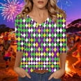 thumbnail image 1 of TaTaai Women's Fashion Christmas Printed Loose Casual V Neck With Three Quarter Sleeves And 3/4 Sleeves T-shirt Pullover Top Gift, 1 of 5