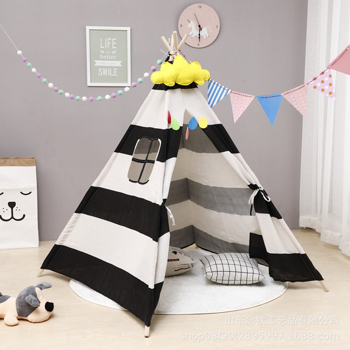 Teepee Tent for Kids Tepee Play Tent Indoor and Outdoor Portable Childrens Pop Up Tee Pee Playhouse Fort Play Tent for Boy and Girls Carry Case Included 