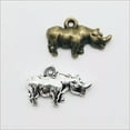 thumbnail image 2 of U8MO 8/20/60pcs Rhinoceros Antique Silver Charms Pendants for Jewelry Making 13*20mm-Antique silver-8pcs, 2 of 7
