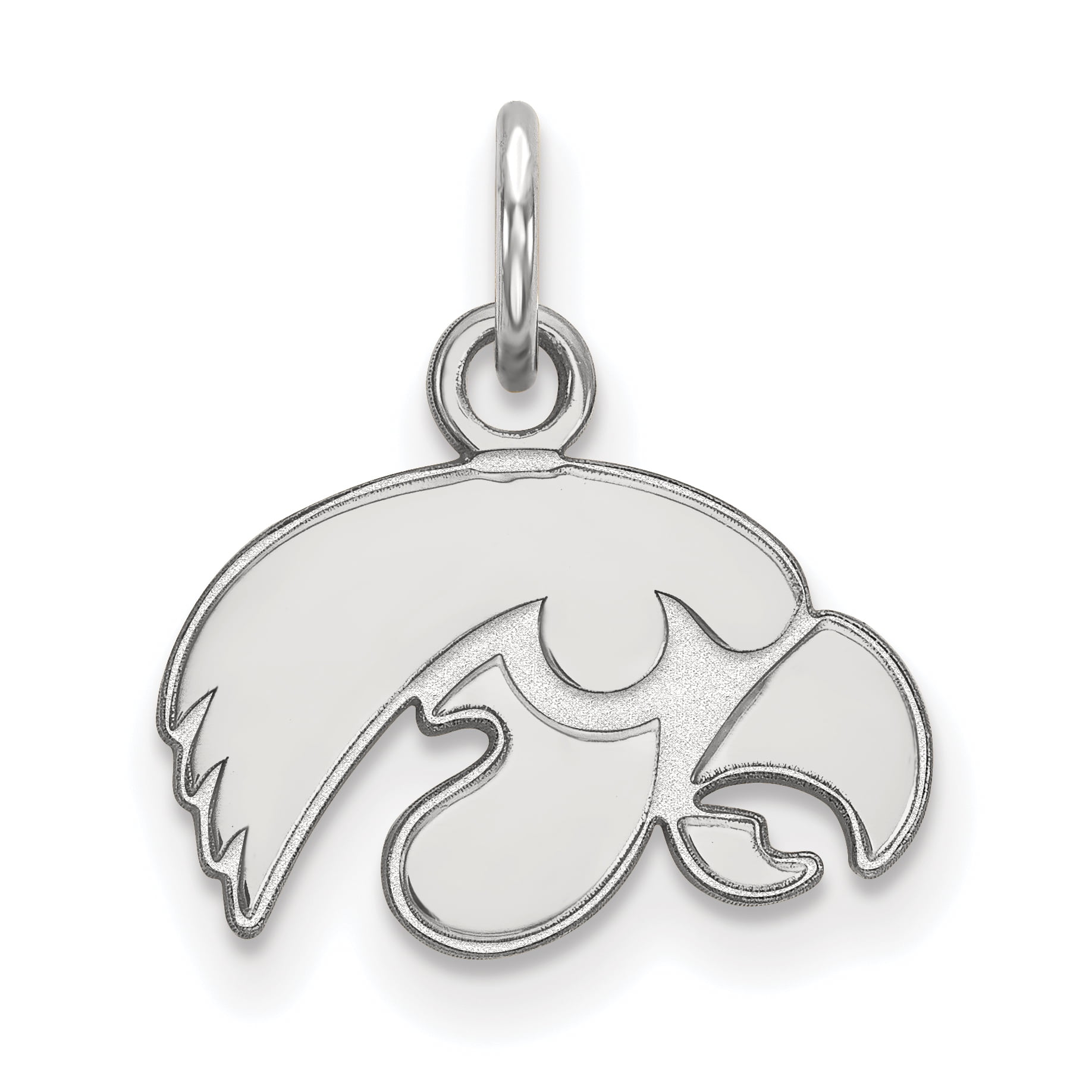 925 Sterling Silver Rhodium-plated Laser-cut Iowa State University Small Pendant