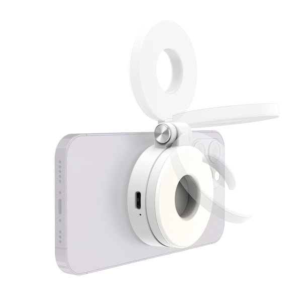 Lámpara magnética KraftGeek para iPhone Magsafe para selfies, color blanco