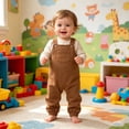 thumbnail image 2 of WhouRiu Baby Girls Casual Sleeveless Jumpsuits Solid Color Loose Overalls With Pockets Kids Summer Lightweight Breathable Cute Onesies,4-5 Years, 2 of 6