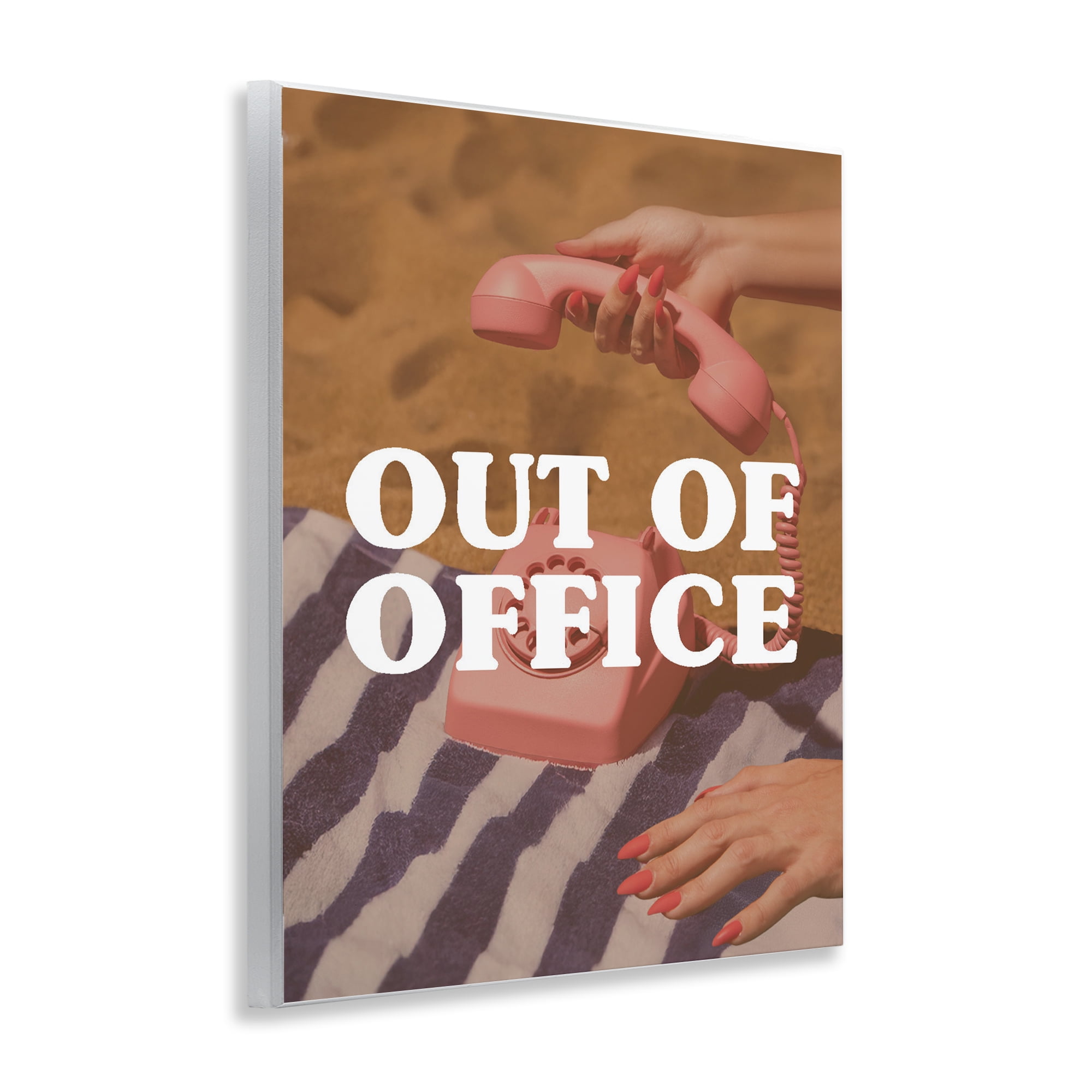 Out of Office Pink Phone Wall Plaque Art, design by Lil' Rue