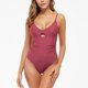 thumbnail image 4 of Traje de baño de una pieza adelgazante con cuello en V y cuello en V de color sólido cómodo para mujer OAVQHLG3B Store  lin121212, 4 of 4