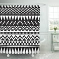 thumbnail image 1 of ZY-suttom Pattern Black and White Aztec Shapes Ethnic Shower Curtain 60x72 inch, 1 of 1