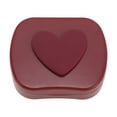 thumbnail image 1 of Unique Bargains 1 Set Contact Lens Case Heart Rectangular Lens Storage Case Wine Red, 1 of 5