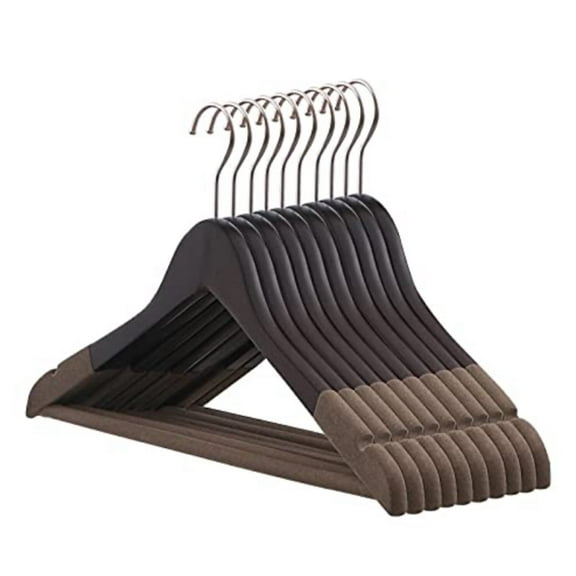 HomeMatter Vintage Wooden Velvet-Tip Hanger