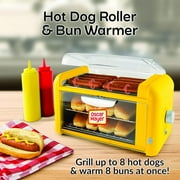 Oscar Mayer Hot Dog Roller Machine with 2 Bread Warmer Racks and Automatic Timer, Yellow