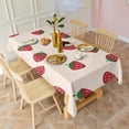 thumbnail image 3 of Red Strawberry Plants Fruit Light Pink Rectangle Tablecloth 60"x120",Waterproof Polyester Rectangle Table Cloth, Wipeable Spillproof Polyester Tablecloth for Dining, Camping, Indoor and Outdoor, 3 of 6