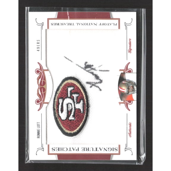 2008 Playoff National Treasures Signature Patches Ronnie Lott Patch Auto #102 /26 San Francisco 49ers NFL Autographed Football Trading Card