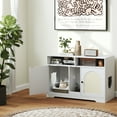 thumbnail image 4 of Costway 43" Hidden Cat Washroom Furniture with Storage Double Rooms Scratching Board, 4 of 9