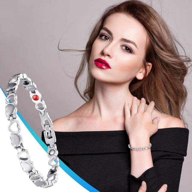 Pulsera Magnetoterapia Ganfancp 2Pcs Elegante Slimdetox 7Mm Ancho Pareja