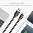 thumbnail image 2 of Anker , Powerline USB 3.0 to USB C Charger Cable (10ft) with 56k Ohm Pull-up Resistor for Samsung Galaxy Note 8, S8, S8+, S9, Oculus Quest, Sony XZ, LG V20 G5 G6, HTC 10 and More, 2 of 7