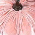 thumbnail image 7 of 6.25" Pink Velour Pumpkin Fall Harvest Decoration, 7 of 7