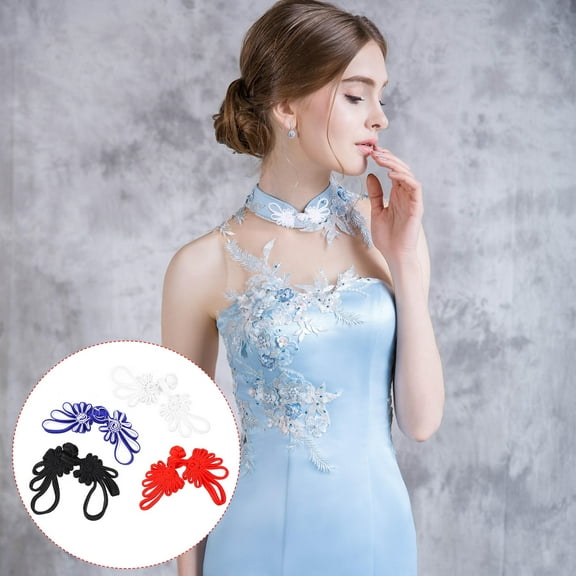 SWETRACE 12Pcs Chinese Knots Frog Buttons Closure for Cheongsam and Hanfu Traditional Handcraft Decor Buttons