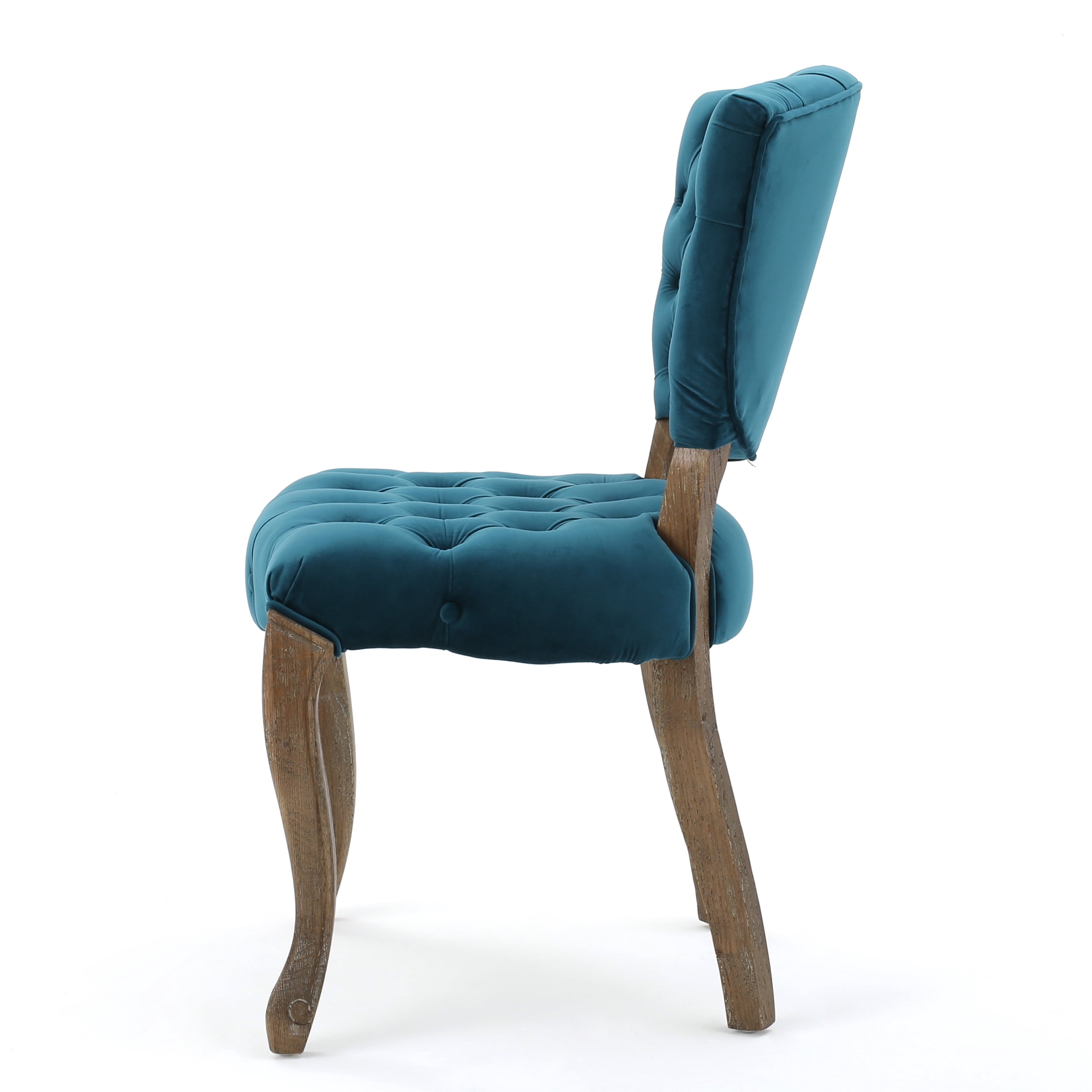 Noble House Sofia Contemporary Velvet Dining Chairs, Set of 2, Dark Teal