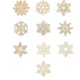 thumbnail image 3 of 50 piezas de adornos navideños de madera con estampado de copos de nieve, 3 of 5