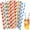 Multicolor, variant on GIXUSIL 100 Pieces Disposable Paper Straws Red Striped Paper Straws Bulk for Drinking Crafts Birthday Wedding Party Decorations Supplies Cocktail Coffee Drinking Water Straws (Red)