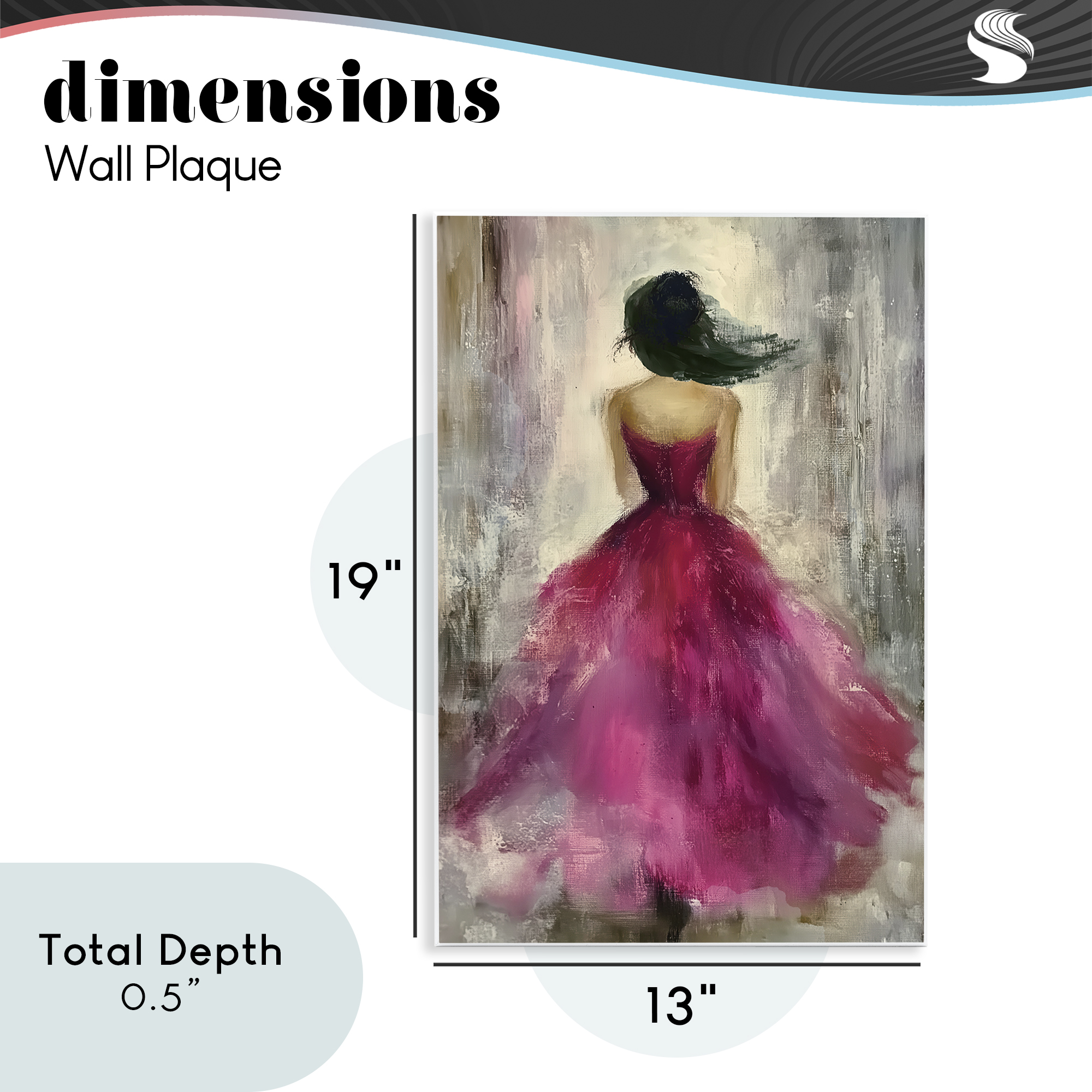 After Midnight Girl in Gown Wall Plaque Art, design by Annabelle Hall