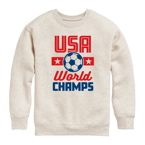 Instant Message - USA Soccer World Champs - Youth Boys Crew Fleece Sweatshirt