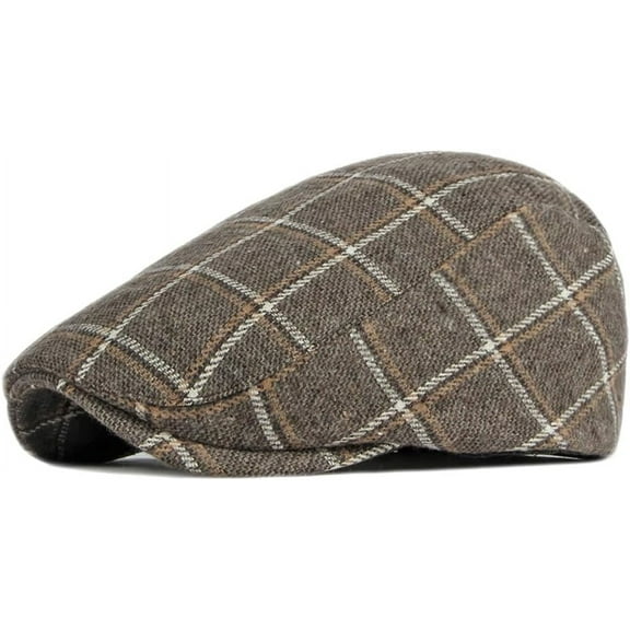 Kiibsot Newsboy Hats for Men Flat Cap Adjustable Tweed Ivy Gatsby Cabbie Hat